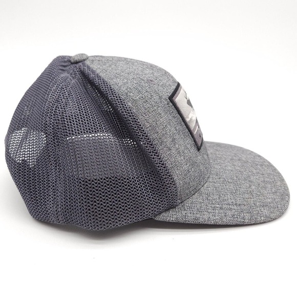Cinch Western Snapback Trucker Mesh Elk Patch Hat Adjustable Gray Baseball Cap - Picture 4 of 8